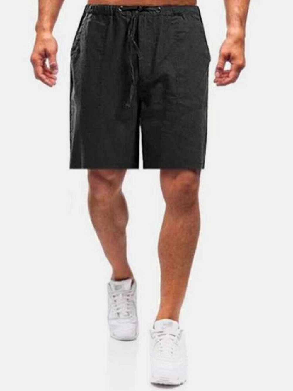 Casual Vlas Ademend Fit Comfortabele Effen Kleur Shorts