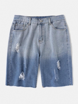 Denim Gradiëntzakken Heren Losse Comfortabele Casual Shorts