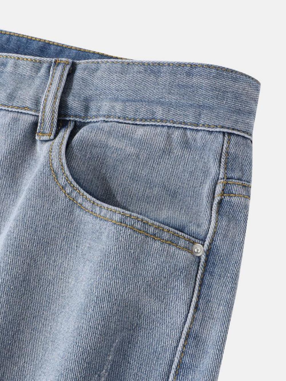 Denim Gradiëntzakken Heren Losse Comfortabele Casual Shorts