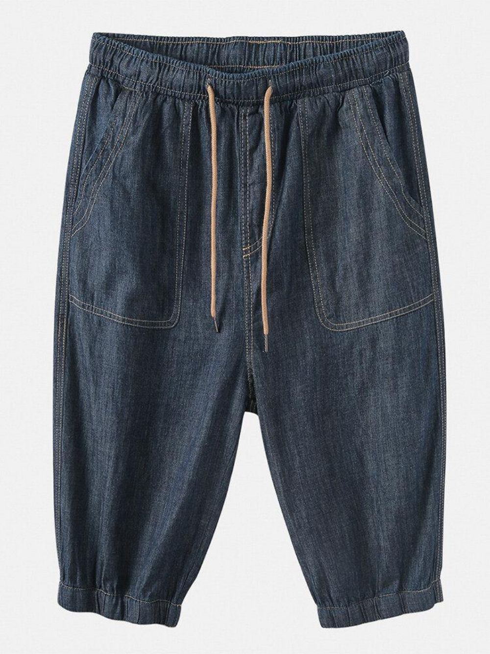 Eenvoudige Casual Jeans Met Meerdere Zakken Trekkoord Heren