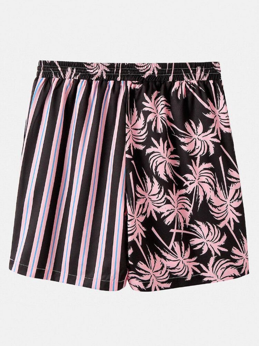 Heren Kokospalm Kleurrijke Streep Gemengde Print Casual Shorts