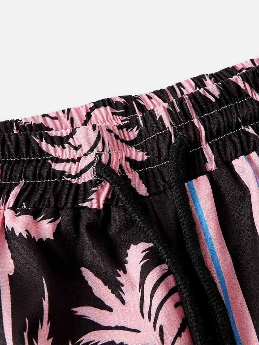 Heren Kokospalm Kleurrijke Streep Gemengde Print Casual Shorts