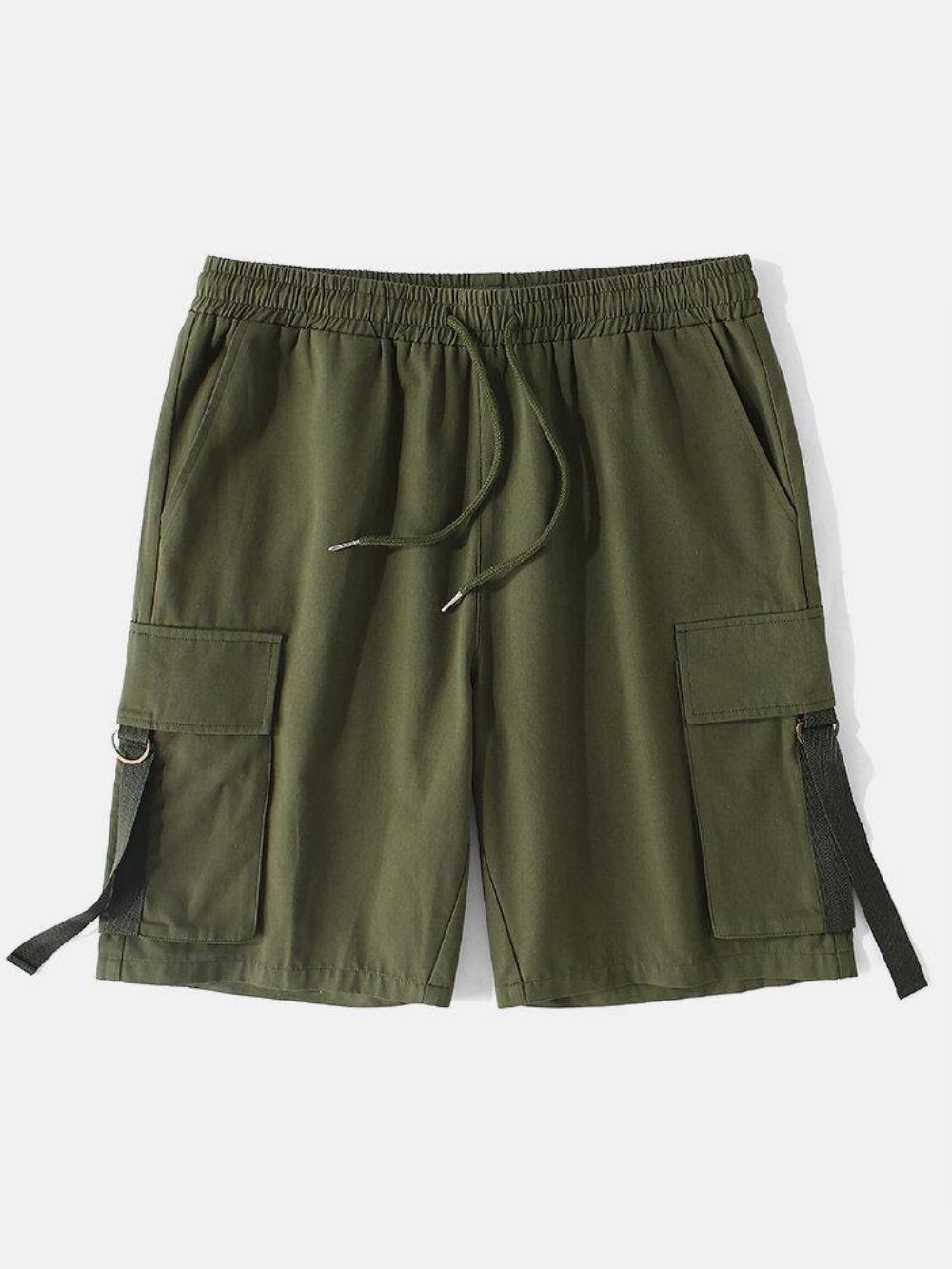 Herenwerkshort Van 100% Katoen Met Muti-Pocket Trekkoord Elastische Taille