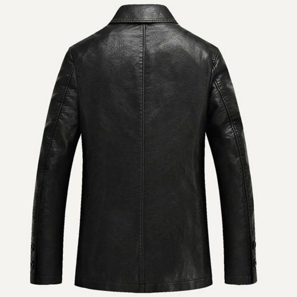 Faux Leren Jas Winter Plus Dikke Single-Breasted Pu Zakelijke Casual Blazers Heren