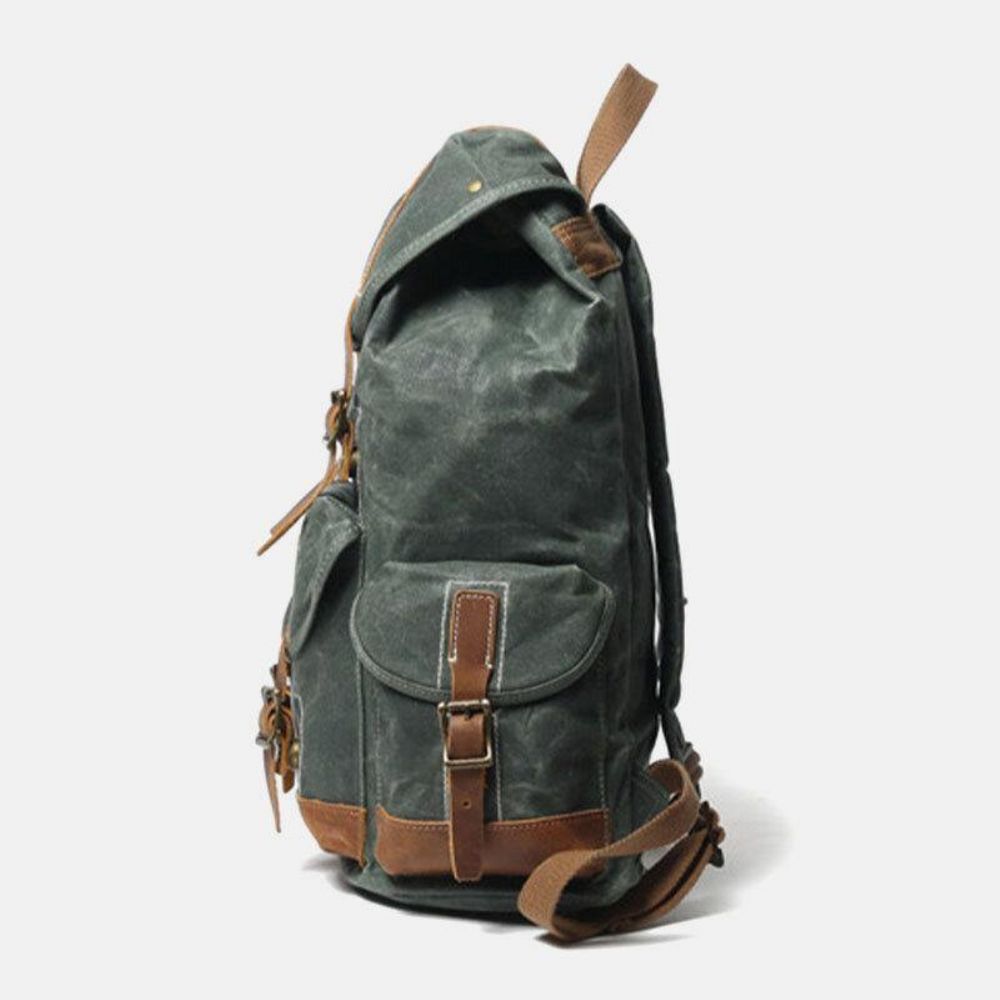 Heren Canvas Retro Travel Outdoor Wandelen Rugzak Met Grote Capaciteit Meerdere Zakken