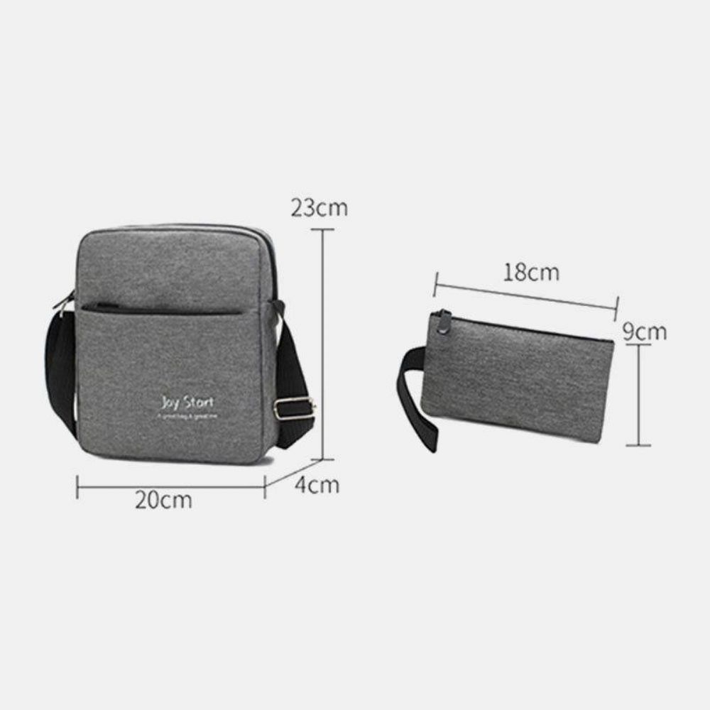 Mannen 3 Stks Nylon Usb Opladen Slijtvastheid Mode Toevallige Laptoptas Rugzak Crossbody Tas Clutch Bag