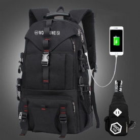 Mannen Grote Capaciteit Outdoor Waterdichte Usb Opladen Multi-Pocket 14 Inch Laptoptas Reizen Klimmen Rugzak