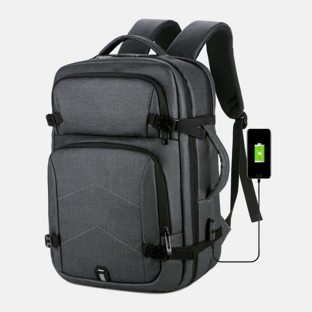 Mannen Grote Capaciteit Waterdichte Usb Opladen 16 Inch Laptoptas Zakelijke Outdoor Handtas Rugzak