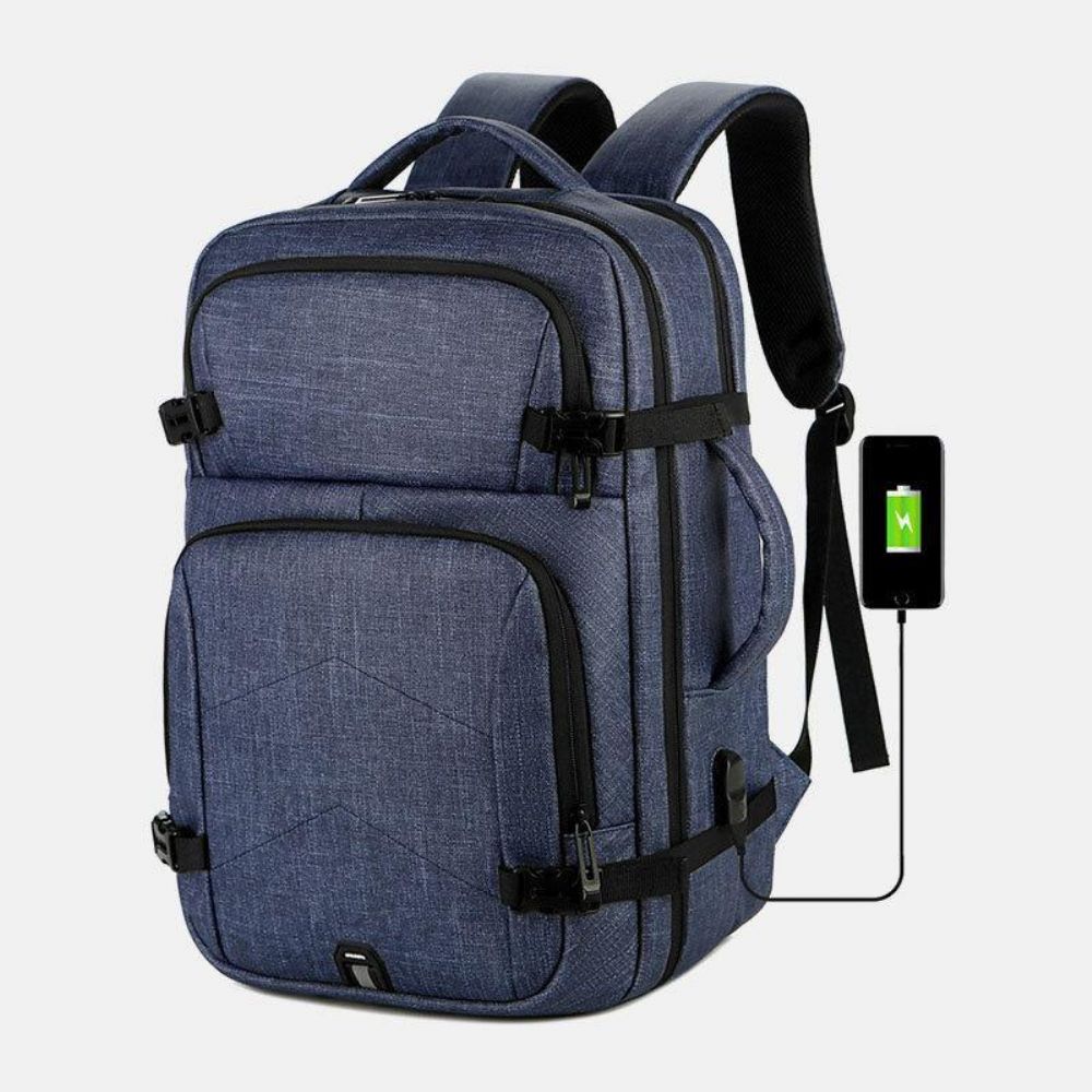 Mannen Grote Capaciteit Waterdichte Usb Opladen 16 Inch Laptoptas Zakelijke Outdoor Handtas Rugzak