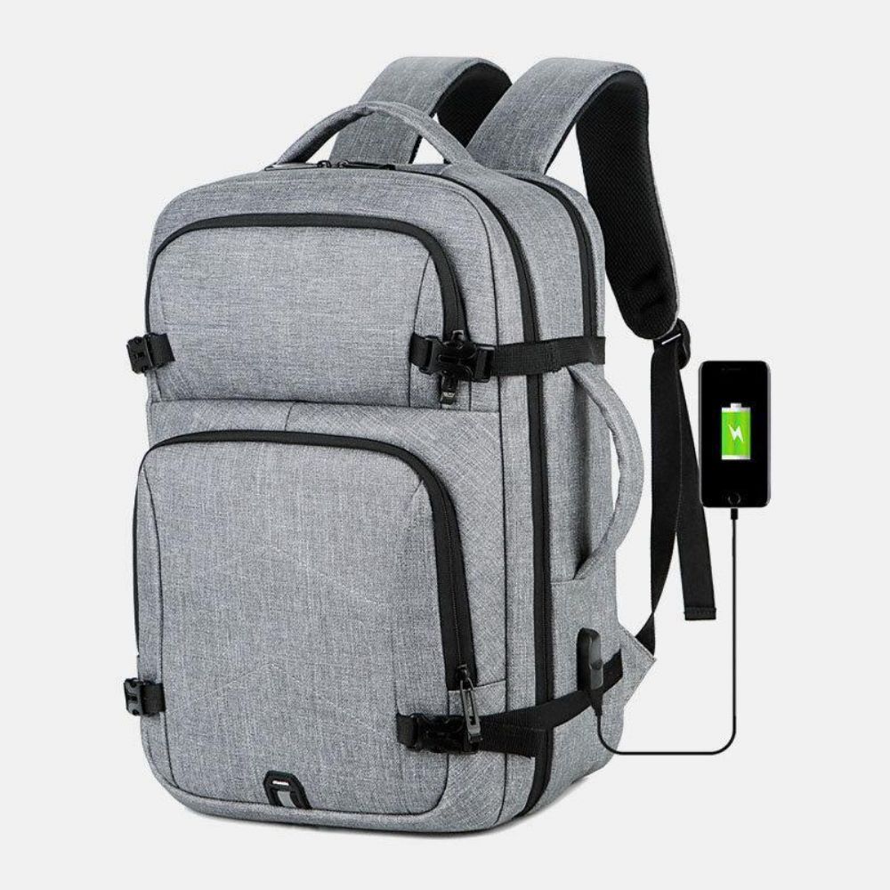 Mannen Grote Capaciteit Waterdichte Usb Opladen 16 Inch Laptoptas Zakelijke Outdoor Handtas Rugzak