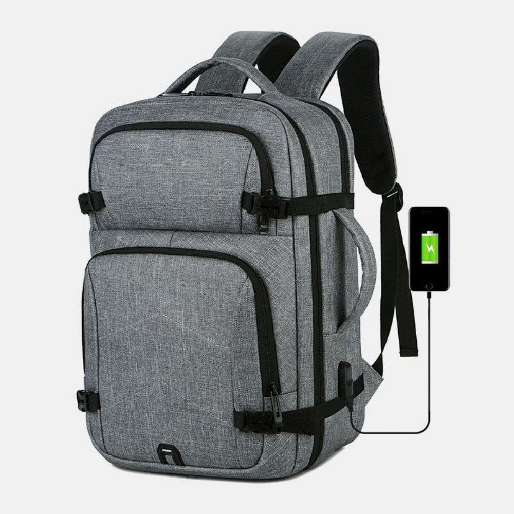 Mannen Grote Capaciteit Waterdichte Usb Opladen 16 Inch Laptoptas Zakelijke Outdoor Handtas Rugzak