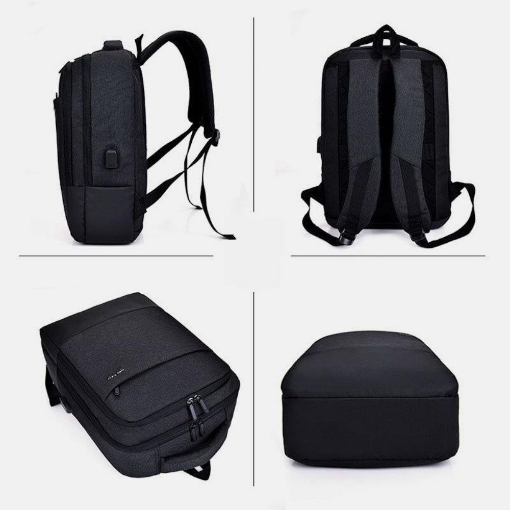 Mannen Nylon Usb Opladen Casual Grote Capaciteit 15.6 Inch Laptoptas Reisrugzak