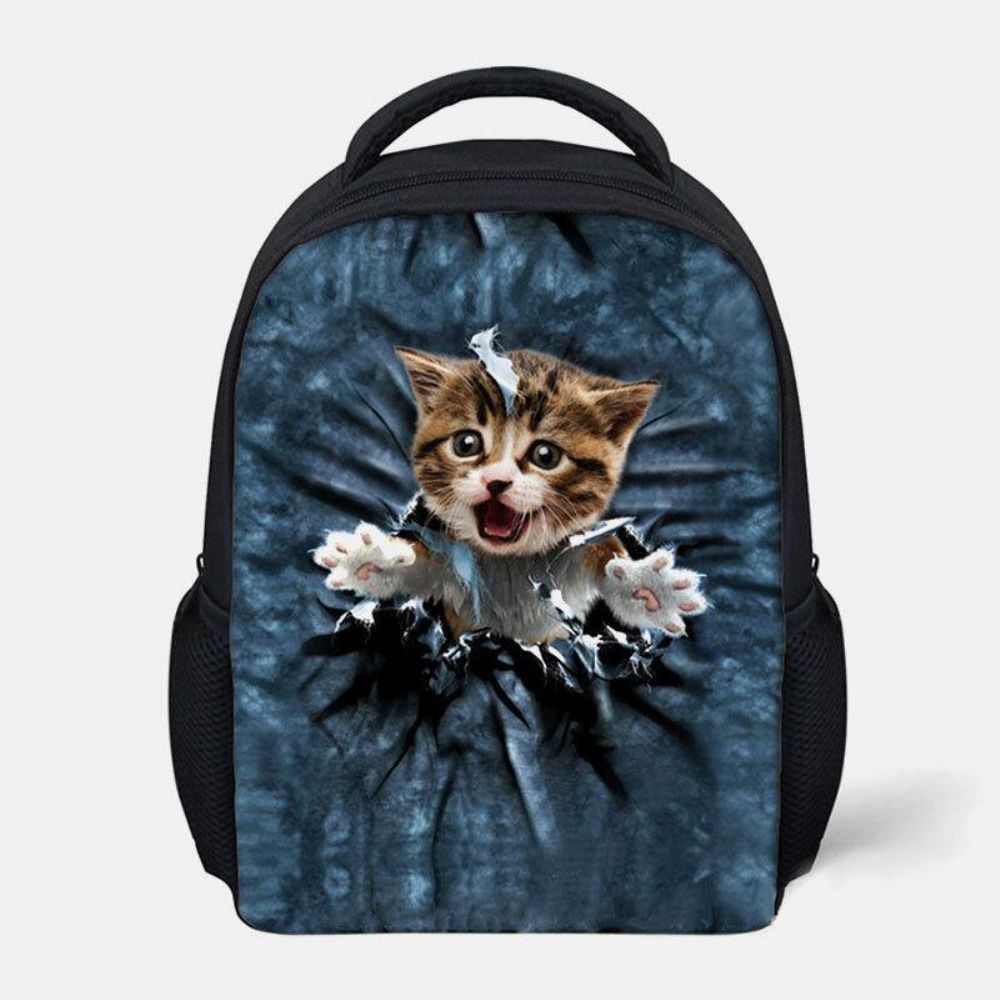 Unisex Animal Creative 3D Cartoon Cute Cat Casual Outdoor Kleine Rugzak Schooltas