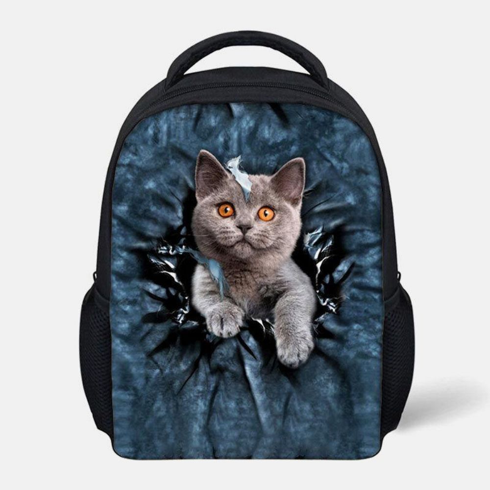 Unisex Animal Creative 3D Cartoon Cute Cat Casual Outdoor Kleine Rugzak Schooltas