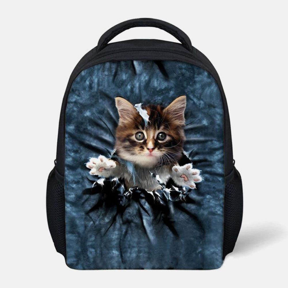 Unisex Animal Creative 3D Cartoon Cute Cat Casual Outdoor Kleine Rugzak Schooltas