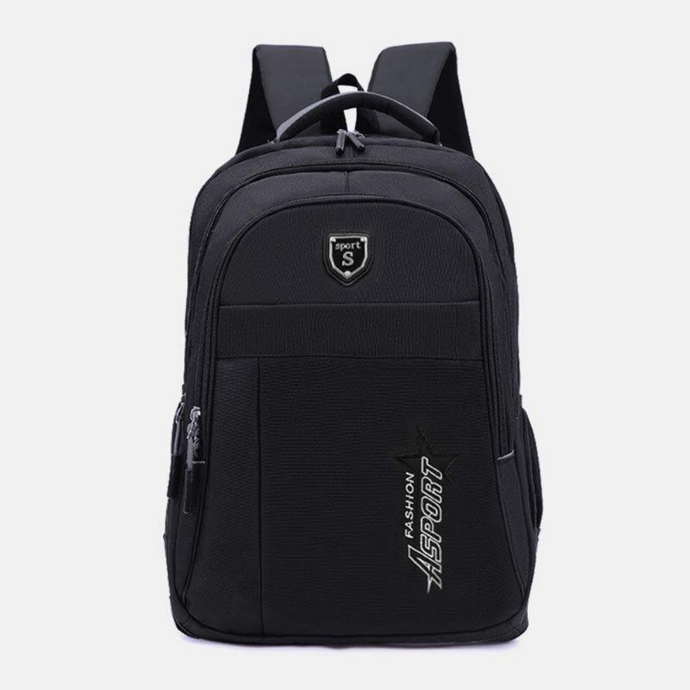 Unisex Nylon Multi-Lagen Grote Capaciteit Effen Kleur Schooltas Reisrugzak