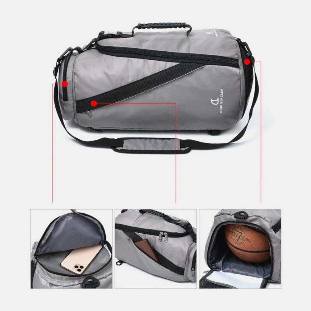 Unisex Nylon Waterdichte Slijtvastheid Outdoor Korte Grote Capaciteit Basketbal Opbergtas Reistas Sporttas Rugzak