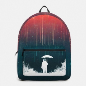 Unisex Oxford Ruimte Astronaut Meteor Shower Patroon Print Casual Persoonlijkheid Esthetiek Schooltas Rugzak